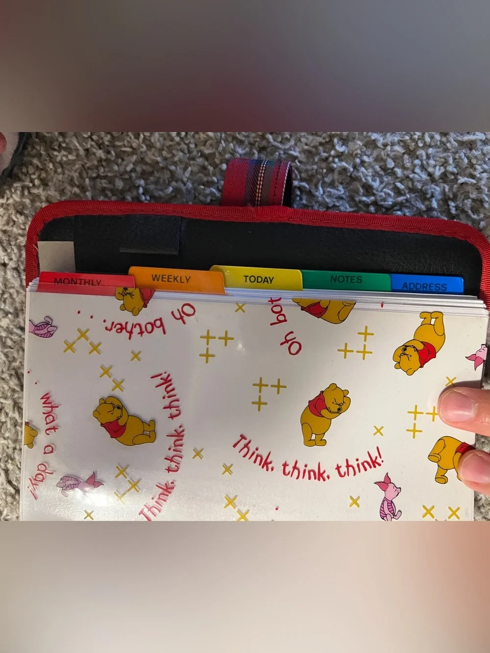 Vintage 1990s Winny the Poo plaid Organizer Never Been used Condition